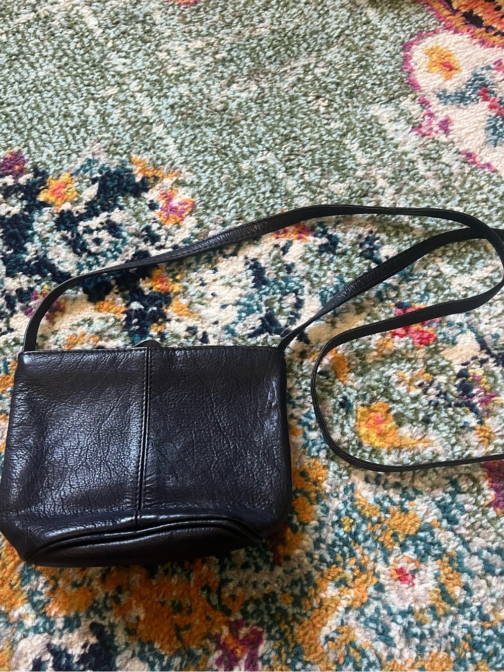 Black Leather Crossbody Bag